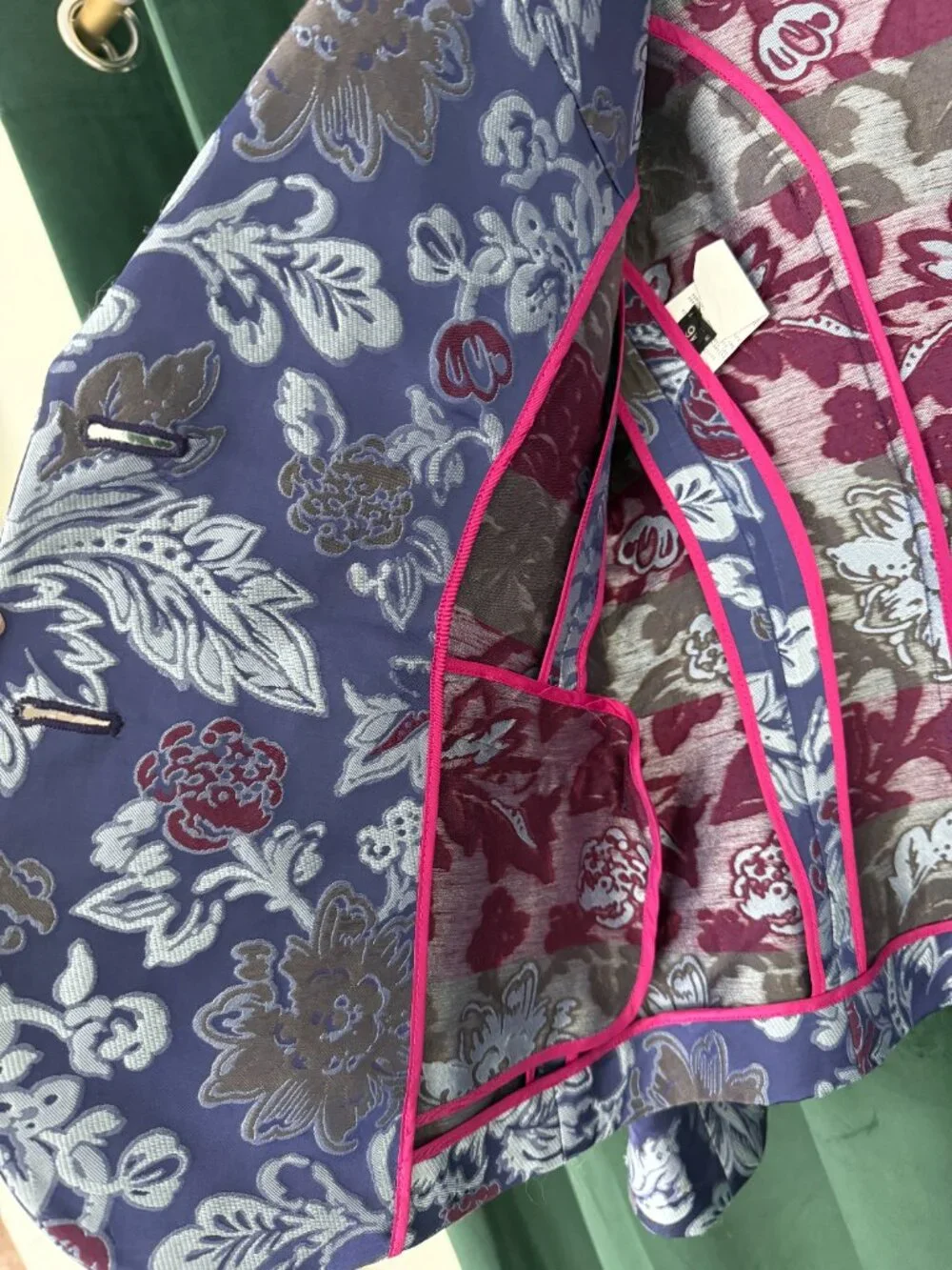 SOLD - ETRO Milano Floral Jacquard Blazer Purple Paisley Jacket IT 46 (US M/L) - Picture 9 of 11